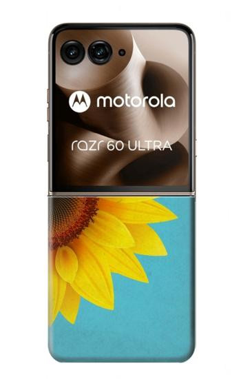 S3039 Vintage Sunflower Blue Case For Motorola Razr 70 Ultra, 60 Ultra, 50 Ultra, Ultra 2026, Ultra 2025