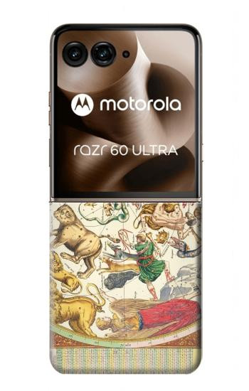 S3145 Antique Constellation Star Sky Map Case For Motorola Razr 70 Ultra, 60 Ultra, 50 Ultra, Ultra 2026, Ultra 2025