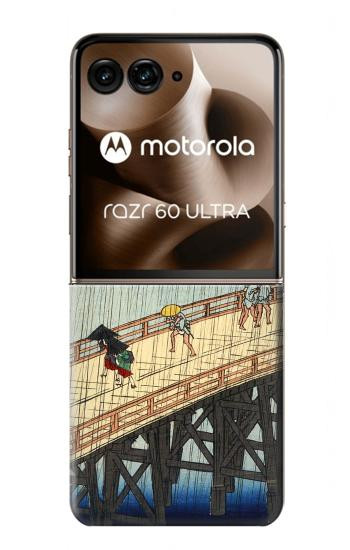 S3347 Utagawa Hiroshige Sudden shower Case For Motorola Razr 70 Ultra, 60 Ultra, 50 Ultra, Ultra 2026, Ultra 2025