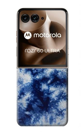 S3439 Fabric Indigo Tie Dye Case For Motorola Razr 70 Ultra, 60 Ultra, 50 Ultra, Ultra 2026, Ultra 2025