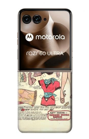 S3820 Vintage Cowgirl Fashion Paper Doll Case For Motorola Razr 70 Ultra, 60 Ultra, 50 Ultra, Ultra 2026, Ultra 2025