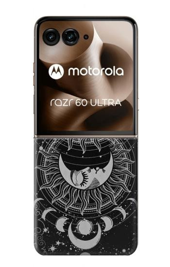 S3854 Mystical Sun Face Crescent Moon Case For Motorola Razr 70 Ultra, 60 Ultra, 50 Ultra, Ultra 2026, Ultra 2025