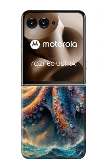 S4003 Oil Color Painting Giant Octopus Case For Motorola Razr 70 Ultra, 60 Ultra, 50 Ultra, Ultra 2026, Ultra 2025