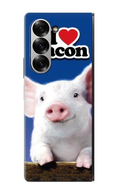 S0608 I Love Bacon Cute Baby Pig Case For Samsung Galaxy Z Fold 7