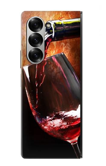 S2396 Red Wine Bottle And Glass Case For Samsung Galaxy Z Fold 7