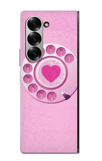S2847 Pink Retro Rotary Phone Case For Samsung Galaxy Z Fold 7