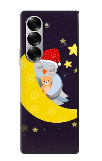 S2849 Cute Sleepy Owl Moon Night Case For Samsung Galaxy Z Fold 7