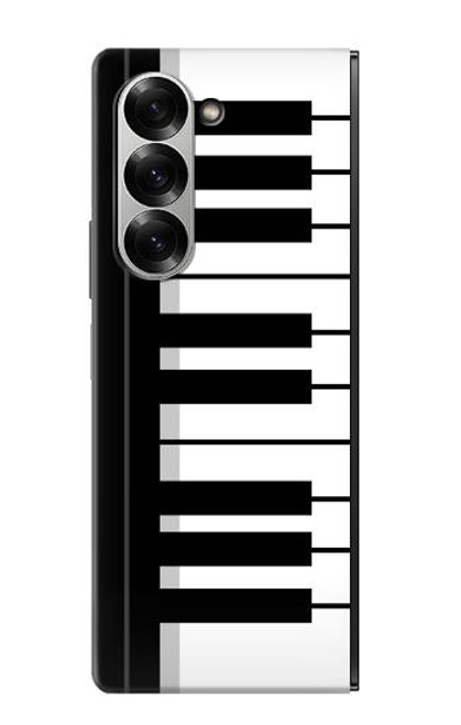 S3078 Black and White Piano Keyboard Case For Samsung Galaxy Z Fold 7