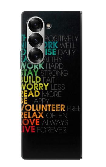 S3523 Think Positive Words Quotes Case For Samsung Galaxy Z Fold 7