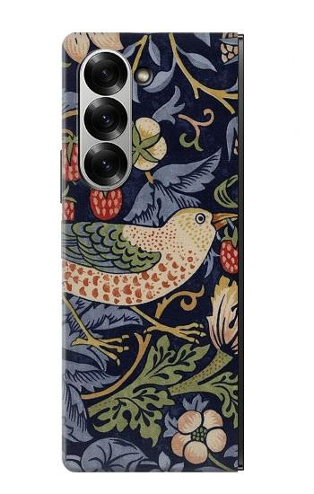S3791 William Morris Strawberry Thief Fabric Case For Samsung Galaxy Z Fold 7