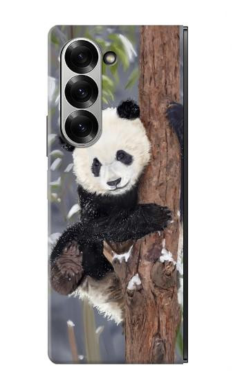 S3793 Cute Baby Panda Snow Painting Case For Samsung Galaxy Z Fold 7