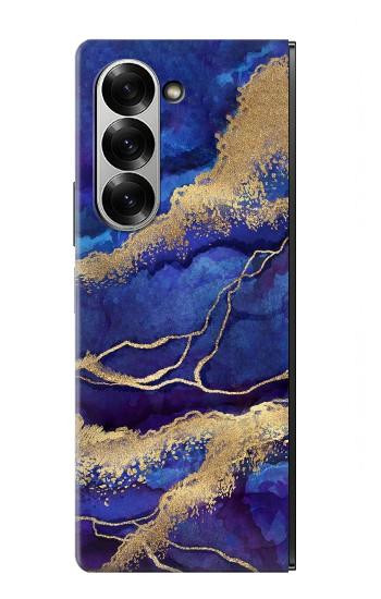 S3906 Navy Blue Purple Marble Case For Samsung Galaxy Z Fold 7