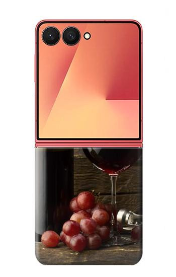 S1316 Grapes Bottle and Glass of Red Wine Case For Samsung Galaxy Z Flip 7