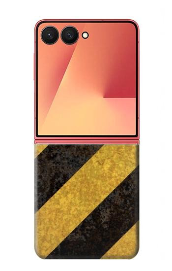 S2231 Yellow and Black Line Hazard Striped Case For Samsung Galaxy Z Flip 7