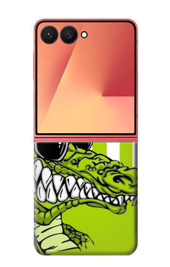 S2323 Funny Green Alligator Crocodile Case For Samsung Galaxy Z Flip 7