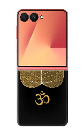 S2331 Gold Leaf Buddhist Om Symbol Case For Samsung Galaxy Z Flip 7