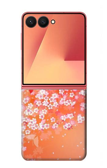 S2543 Japanese Kimono Style Flower Pattern Case For Samsung Galaxy Z Flip 7