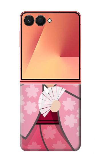 S3042 Japan Girl Hina Doll Kimono Sakura Case For Samsung Galaxy Z Flip 7