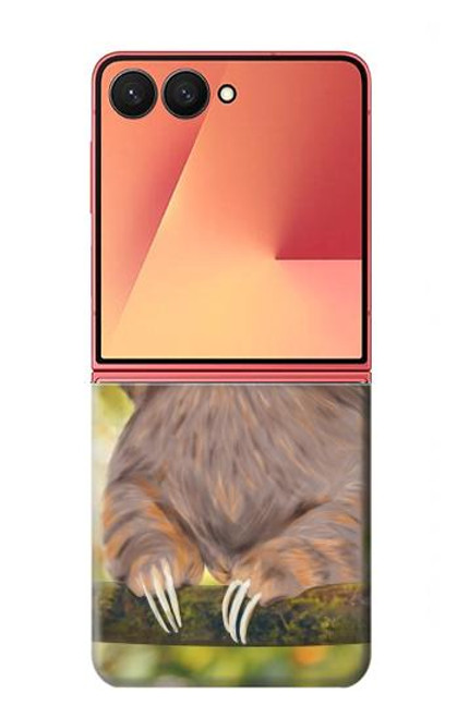 S3138 Cute Baby Sloth Paint Case For Samsung Galaxy Z Flip 7