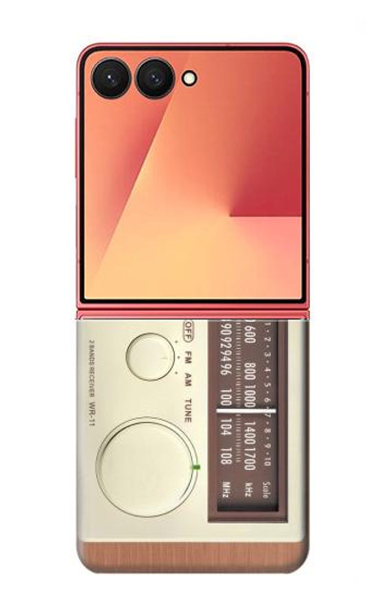 S3165 FM AM Wooden Receiver Graphic Case For Samsung Galaxy Z Flip 7