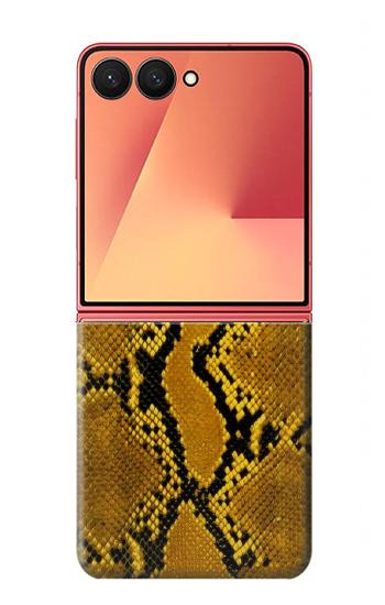 S3365 Yellow Python Skin Graphic Print Case For Samsung Galaxy Z Flip 7