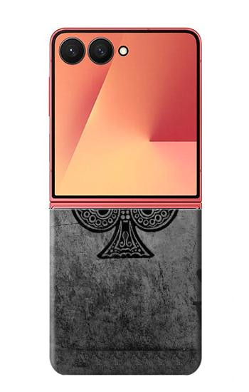 S3446 Black Ace Spade Case For Samsung Galaxy Z Flip 7
