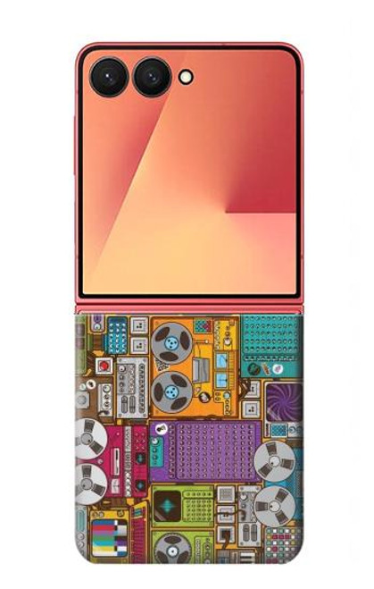 S3879 Retro Music Doodle Case For Samsung Galaxy Z Flip 7
