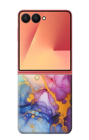S4001 Multicolored Abstract Lilac Emerald Case For Samsung Galaxy Z Flip 7