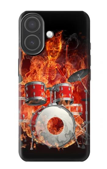 S1431 Skull Drum Fire Rock Case For iPhone 17