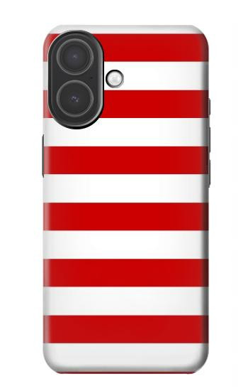S2364 Red and White Striped Case For iPhone 17