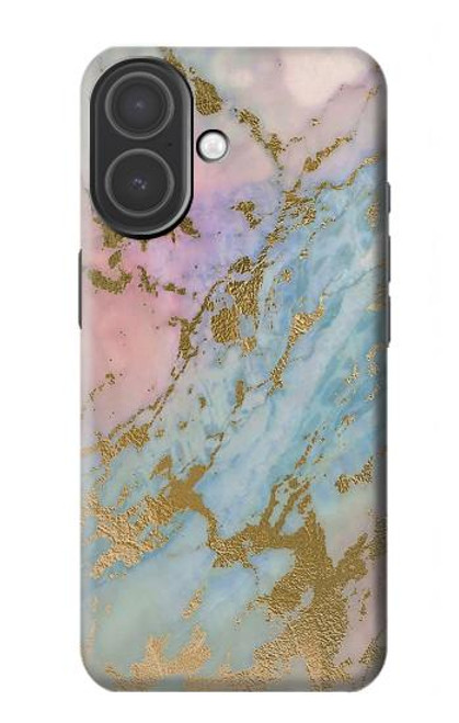 S3717 Rose Gold Blue Pastel Marble Graphic Printed Case For iPhone 17
