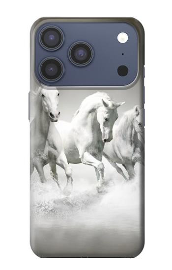 S0933 White Horses Case For iPhone 17 Pro, 18 Pro