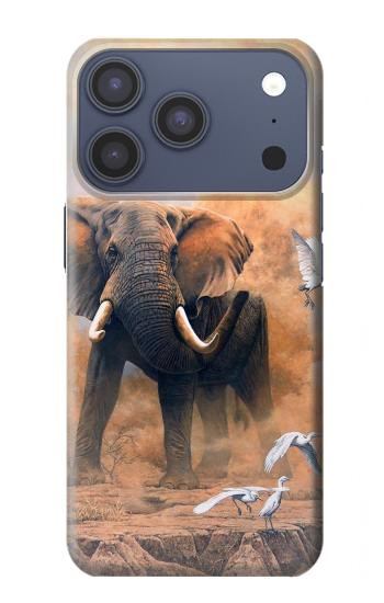 S1292 Dusty Elephant Egrets Case For iPhone 17 Pro, 18 Pro