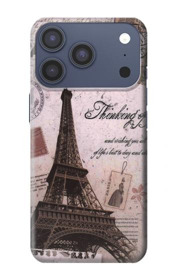 S2211 Paris Postcard Eiffel Tower Case For iPhone 17 Pro, 18 Pro