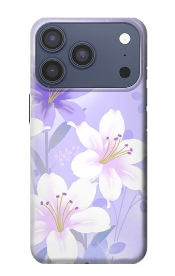 S2361 Purple White Flowers Case For iPhone 17 Pro, 18 Pro
