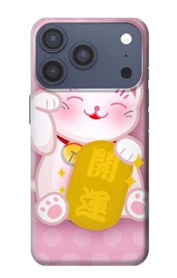S3025 Pink Maneki Neko Lucky Cat Case For iPhone 17 Pro, 18 Pro