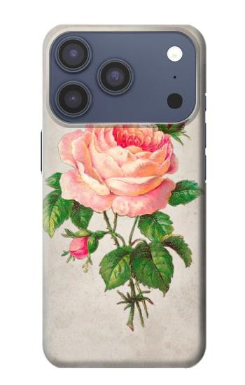 S3079 Vintage Pink Rose Case For iPhone 17 Pro, 18 Pro