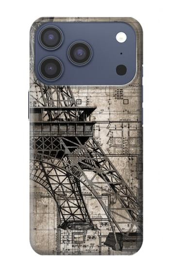 S3416 Eiffel Tower Blueprint Case For iPhone 17 Pro, 18 Pro