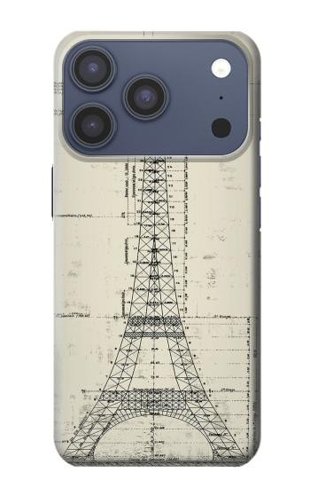 S3474 Eiffel Architectural Drawing Case For iPhone 17 Pro, 18 Pro