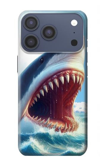 S4004 Oil Color Painting Giant Shark.jpeg Case For iPhone 17 Pro, 18 Pro