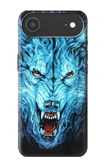 S0752 Blue Fire Grim Wolf Case For iPhone Air