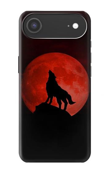 S2955 Wolf Howling Red Moon Case For iPhone Air