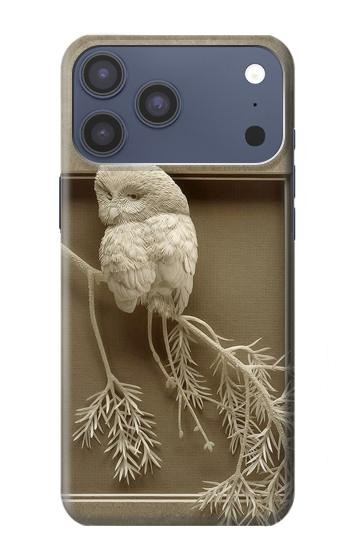 S1386 Paper Sculpture Owl Case For iPhone 17 Pro Max, 18 Pro Max