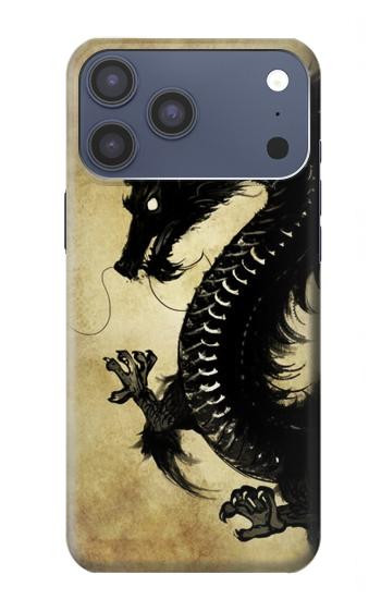 S1482 Black Dragon Painting Case For iPhone 17 Pro Max, 18 Pro Max