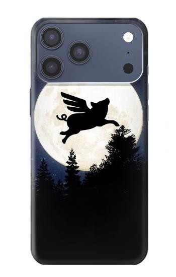 S3289 Flying Pig Full Moon Night Case For iPhone 17 Pro Max, 18 Pro Max