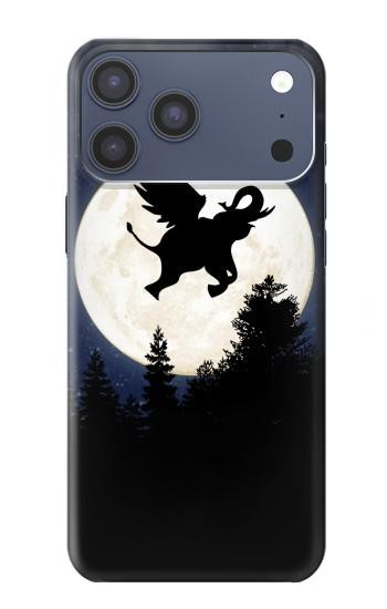 S3323 Flying Elephant Full Moon Night Case For iPhone 17 Pro Max, 18 Pro Max