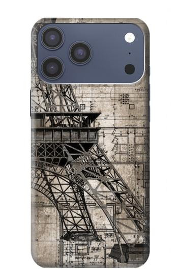 S3416 Eiffel Tower Blueprint Case For iPhone 17 Pro Max, 18 Pro Max