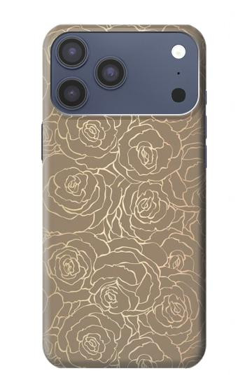 S3466 Gold Rose Pattern Case For iPhone 17 Pro Max