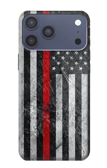S3687 Firefighter Thin Red Line American Flag Case For iPhone 17 Pro Max, 18 Pro Max