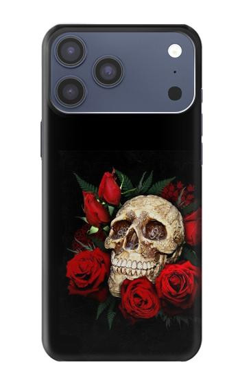 S3753 Dark Gothic Goth Skull Roses Case For iPhone 17 Pro Max, 18 Pro Max